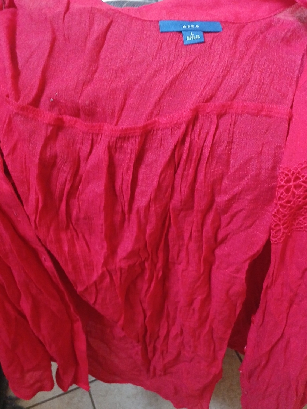 Apt. 9 Hot Red Peasant Top